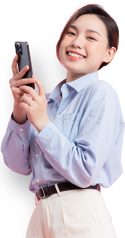 Woman holding phone
